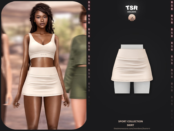 Sims 4 — Sport Collection - 4 Skirt BD1663 by busra-tr — - Set Inclued : Top x4 - Short - Legging - Skort - Short - Skirt