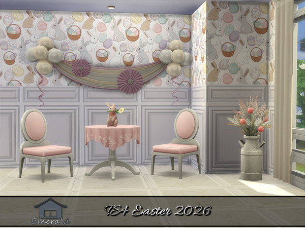 Sims 4 — TS4 Easter 2026 wall1 by Emerald — Hand over the chocolate and no-bunny gets hurt! Happy Easter!