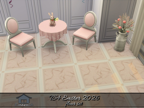 Sims 4 — TS4 Easter 2026 floor 2 by Emerald — Hand over the chocolate and no-bunny gets hurt! Happy Easter! (floor set)