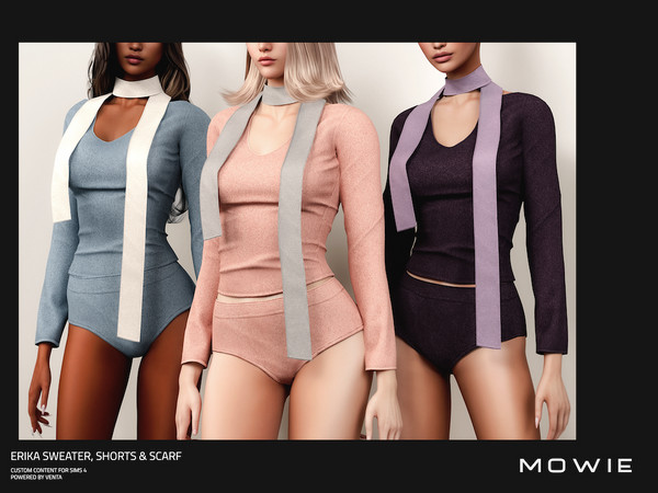 Sims 4 — MOWIE - Erika Sweater by VentaStudio — Alane Dress