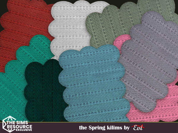 Sims 4 — The Spring kilims by evi — Light handmade rugs for indoors and outdoors.