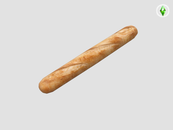 Sims 4 — Honey Bun Bakery Baguette by SaeraMaples — Decorative bread set and shelves add-on for the Honey Bun Bakery. All