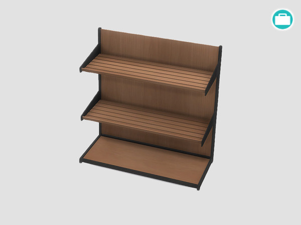 Sims 4 — Honey Bun Bakery Large Bread Shelf (Get to Work) by SaeraMaples — Decorative bread set and shelves add-on for