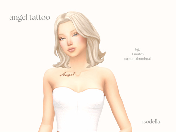 Sims 4 — Angel Tattoo by Isodella — Angel tattoo Base game compatible
