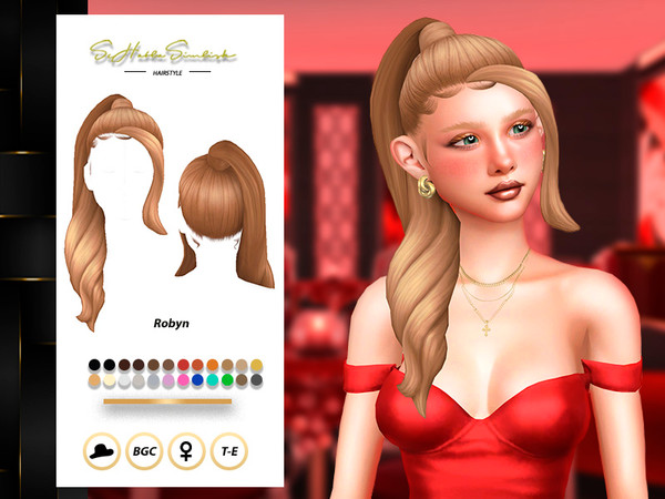 Sims 4 — Cassandra Hairstyle by sehablasimlish — A high ponytail with a formal lock to give your Sims a youthful and