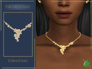 Sims 4 — Aria Necklace by Pitted0live — Chain necklace with cute metal flowers and gold beads Custom catalog image