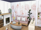Sims 4 — Peony Mural Panels by lavilikesims — A set that is 4 wide, all wall heights and 2 plain panels