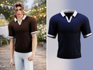 Sims 4 — Adult - Retro polo knit shirt with contrast collar by Garfiel — A clean retro-inspired knit polo for adults with