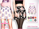 Sims 4 — GML's Circle Skirt - Romantic Garden by GabymeloveSims — Falda redonda en 8 estilos o estampados diferentes.