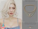 Sims 4 — Easter Bunny Gold Layered Necklace by Glitterberryfly — A layered gold necklace with easter bunny motif No