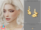 Sims 4 — Easter Bunny Gold Earrings by Glitterberryfly — A gold hoop earring with easter bunny motif
