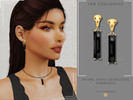 Sims 4 — Snake Onyx Gemstone Earrings by Glitterberryfly — A gorgeous modern gold snake earring with black onyx emerald