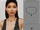 Sims 4 — Snake Onyx Gemstone Necklace by Glitterberryfly — A black gemstone necklace with black pendant No Morphs