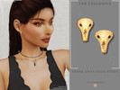 Sims 4 — Snake Onyx Gemstone Head Studs by Glitterberryfly — A stud earring of a gold snake head with onyx eyes