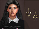 Sims 4 — Flame Heart Earrings by PlayersWonderland — Y2k inspired earrings. - 5 Swatches
