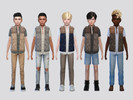 Sims 4 — Quilted Country Gilet Shirt Boys by McLayneSims — TSR EXCLUSIVE