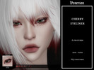 Sims 4 — Cherry Eyeliner by Venerian by Venerian — 6 swatches Found in the eyeliner category Feminine fashion choice, no