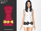 Sims 4 — Estelle Bow Mini Dress by talarian — Sleeveless fitted mini dress with a mock neck and an oversized bow at the