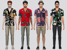 Sims 4 — Large Printed Summer Shirt by McLayneSims — TSR EXCLUSIVE