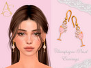 Sims 4 — Champagne Pearl Earrings by AbendsternCC — Luxurious champagne glass earrings adorned with soft pearls,