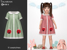 Sims 4 — Lilah Ladybug Gingham Button Dress by talarian — Sweet button-front dress with a peter pan collar, short
