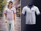 Sims 4 — Adult - Clean polo shirt with contrast trim detail and chest pocket by Garfiel — A refined short-sleeved polo