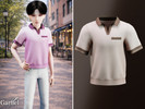 Sims 4 — Child - Neat polo shirt with contrast trim details by Garfiel — A clean short-sleeved polo shirt for kids with a