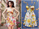 Sims 4 — Floral bustier ruffle hem dress by MysteriousOo — A fitted mini dress designed to highlight the silhouette.
