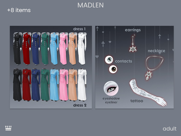 Sims 4 — [Madlen] Dark Delight Dress 1 by Madlen — Delve into the mysteries of the night with a dash of vampiric flair!