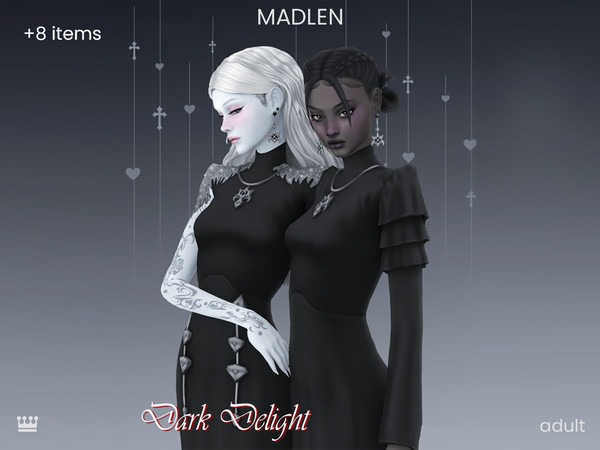 Sims 4 — [Madlen] Dark Delight Dress 2 by Madlen — Delve into the mysteries of the night with a dash of vampiric flair!