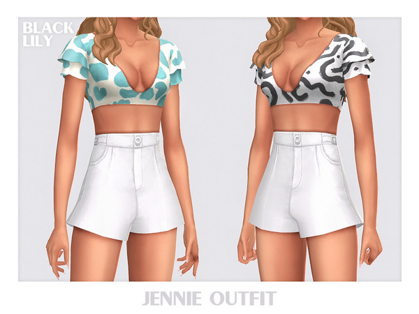Sims 4 — Jennie Outfit by Black_Lily — YA, A, Teen