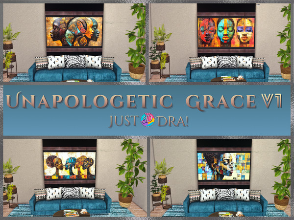 Sims 4 — JustDraven_UnapologeticGrace_LargeSquareFrameless by Draven298 — This set was made with appreciation. With