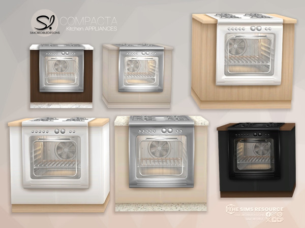 Sims 4 — Compacta Kitchen Stove by SIMcredible! — blablabla by SIMcredibledesigns.com - Fridge [FUNCTIONAL]