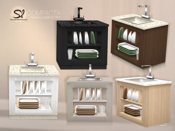 Sims 4 — Compacta Kitchen Sink by SIMcredible! — - Counter