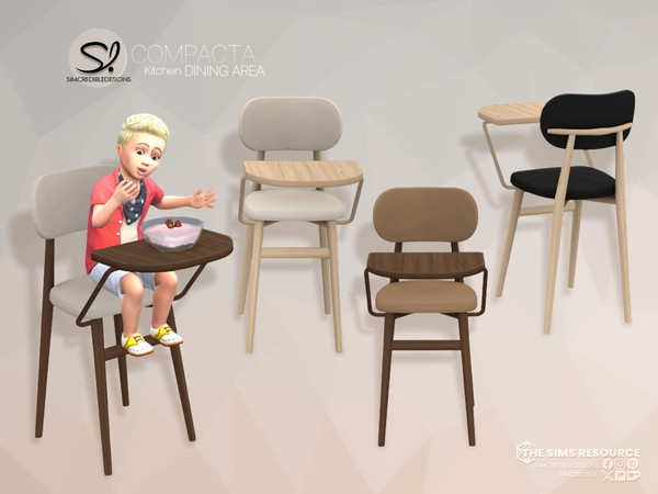 Sims 4 — Compacta Kitchen Baby High chair by SIMcredible! — - Dining Chair