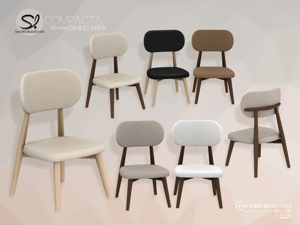 Sims 4 — Compacta Kitchen Dining Chair by SIMcredible! — - Dining Chair