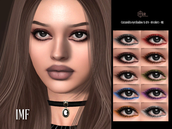 Sims 4 — IMF Cassandra Eyeshadow N.424 by IzzieMcFire — Cassandra Eyeshadow N.424 contains 10 colors in hq texture.