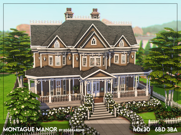Sims 4 — Montague Manor (NO CC) by xogerardine — It's been a while since I've built a Victorian inspired house and I