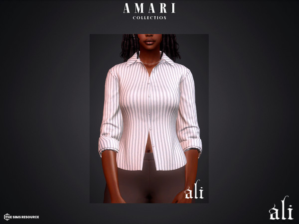Sims 4 — AMARI shirt by ali1 — 6 Piece Set including: Shirts with V-neck Sweater and vest. Skirt and pants