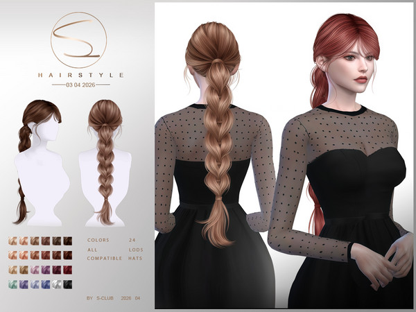 Sims 4 — sclub_ts4_hair_ 030426 by S-Club — Braid hairstyle, hope you like, thank you.