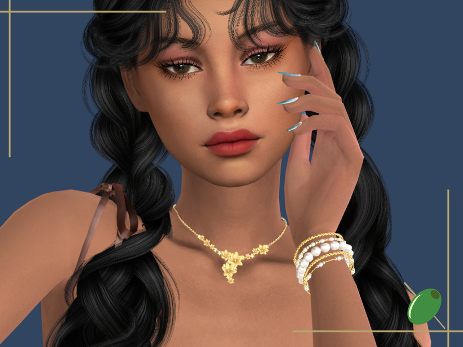 The Sims Resource | Keera Pearl Stacked Bracelet V1