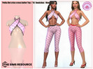 Sims 4 — Polka Dot Criss-Cross Halter Top by Harmonia — New Mesh