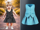 Sims 4 — Infant - Striped dress with tailored vest style bodice by Garfiel — A charming sleeveless dress for infants with