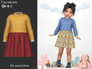 Sims 4 — Kaia Knit Sweater Floral Skirt Outfit by talarian — Cozy outfit pairing a chunky knit sweater with a flowy