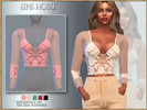Sims 4 — LONG-SLEEVE LACE TOP by Sims_House — LONG-SLEEVE LACE TOP