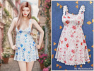 Sims 4 — Floral lace trim skater dress by MysteriousOo — A fitted skater dress designed to create a soft, feminine