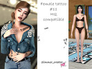 Sims 4 — Female tattoo #11 by Simmer_creator9 — Have 7 different variations. Teen - Elder Can be used on Alpha skin Only
