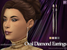 Sims 4 — Oval Diamond Earrings by SunflowerPetalsCC — A pair of oval shaped earrings with diamond inlays. Comes in 4