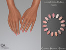 Sims 4 — Round Tinted Glass Nails by LVNDRCC — Short round manicure with a sheer coat of gel polish in trendy, intense