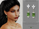 Sims 4 — Green Tourmaline Halo Diamond Earrings by Glitterberryfly — A green diamond halo earring